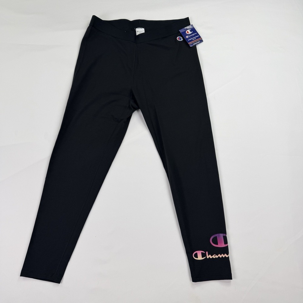 Champion Women's Plus 7/8 Tights Size 1X Black Cotton Spandex Double Dry NWT